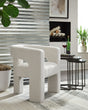 Landick Ivory Accent Chair angled front view