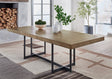 Tomtyn Light Brown Dining Extension Table front view