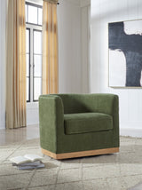 Jersonlow Forest Green Swivel Chair front angle view
