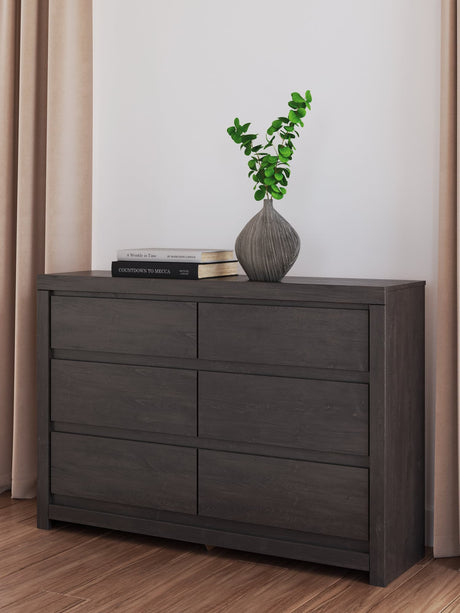 Fraluna Charcoal dresser front view with drawers closed