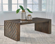 Dreggan brown coffee table angled view