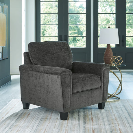 Erinslane Dusk Chenille Chair angled side view