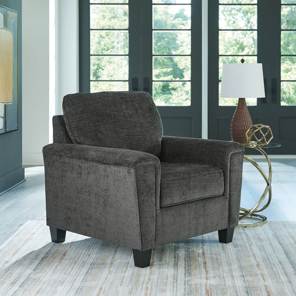 Erinslane Dusk Chenille Chair angled side view