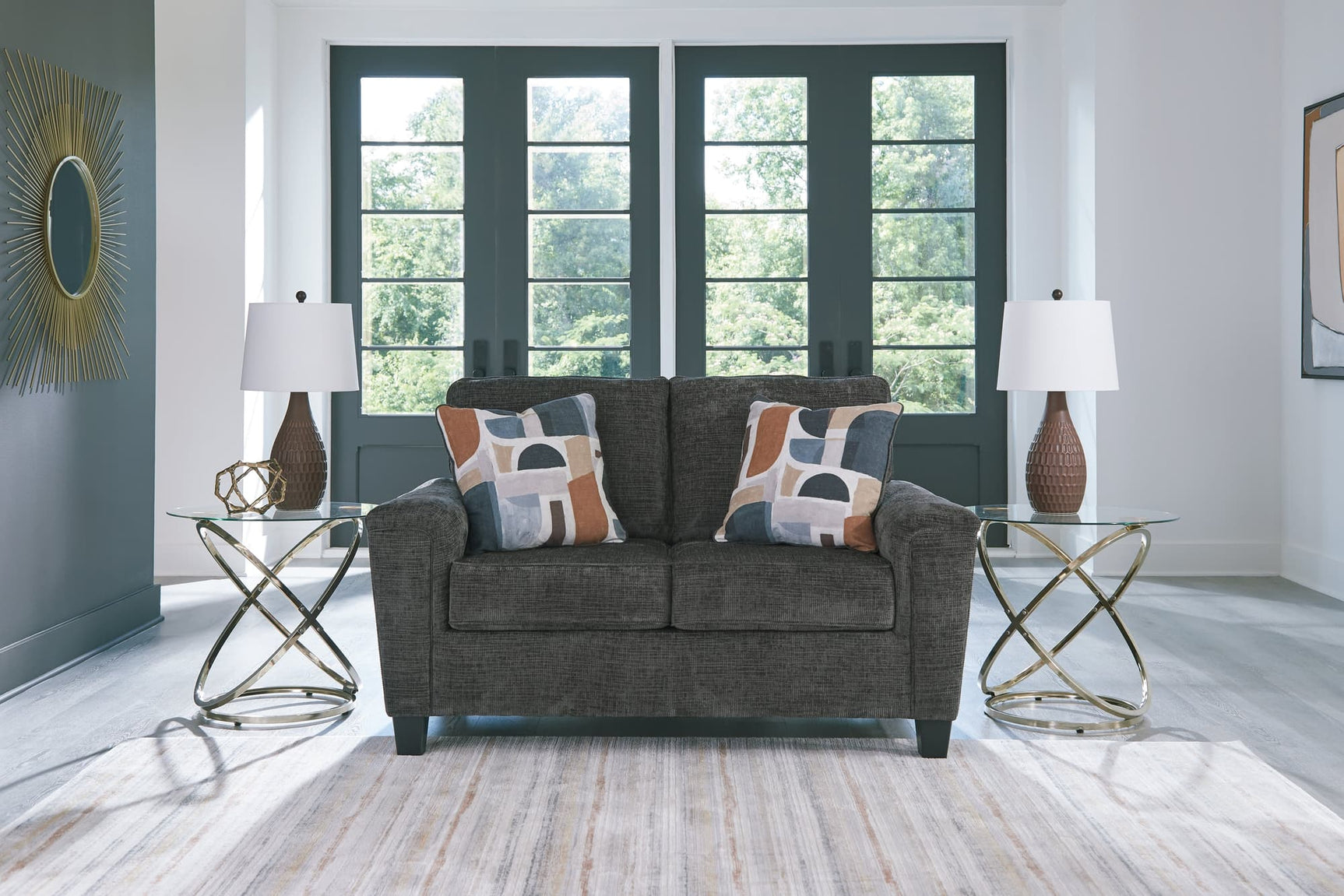 Erinslane Dusk Chenille Loveseat front view
