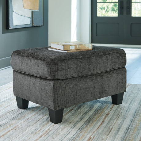 Erinslane Dusk Chenille Ottoman front angle view
