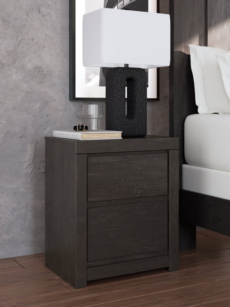 Fraluna Charcoal Nightstand front angle