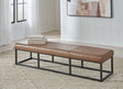 Joston Caramel Leather Accent Bench front view