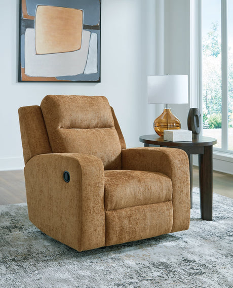 Kanlow Honey Chenille Recliner chair front angle