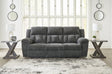 Frohn Graphite Chenille Reclining Sofa front view