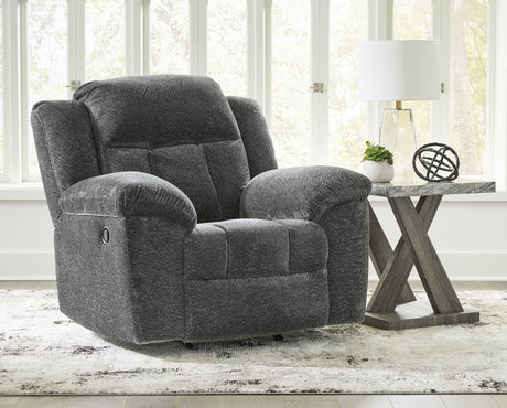 Frohn Graphite Chenille Recliner chair main front view