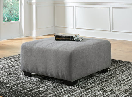 Birkdale Court oversized gray chenille accent ottoman front view