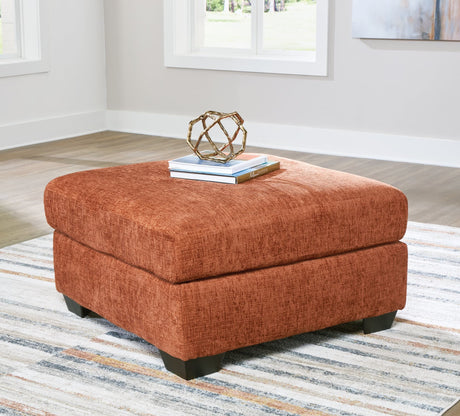Aviemore Spice chenille oversized accent ottoman front angle