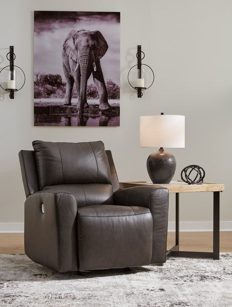 main view of Boxmere Storm Leather Power Recliner
