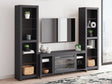 Cayberry Black 3-Piece Entertainment Center with Electric Fireplace, front view