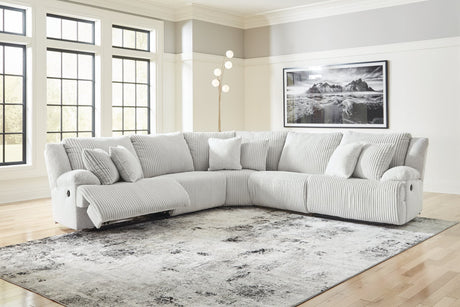 Top Tier Alloy Velvet 5-Piece Reclining Sectional sofa front view