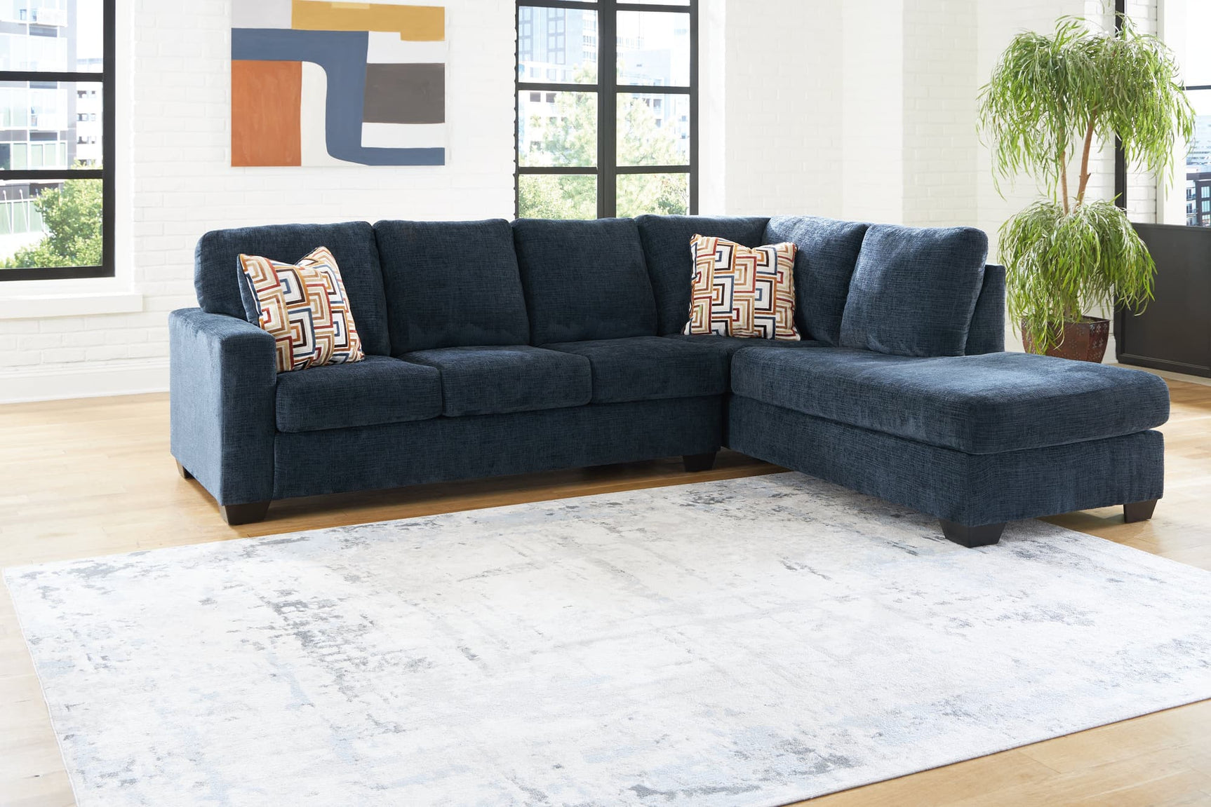 Aviemore Ink Chenille 2-Piece Sectional Sofa with Chaise - main view
