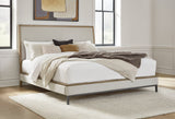 Tomtyn Light Brown King Upholstered Bed front view