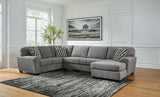 Birkdale Court Gray Chenille 3-Piece Sectional Sofa with Chaise front view