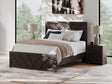 Prendonea Charcoal Queen Panel Bed full front view