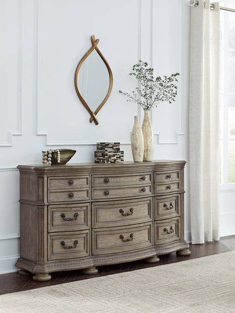 Ardenfield Light Brown Traditional Wood Dresser front view