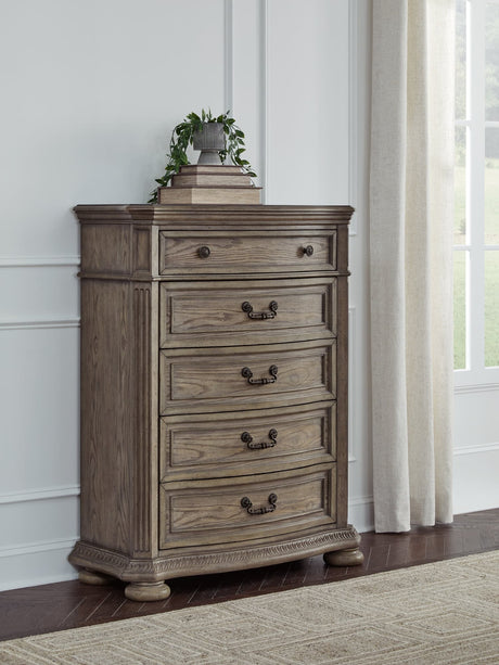 Ardenfield Light Brown Chest of Drawers front view
