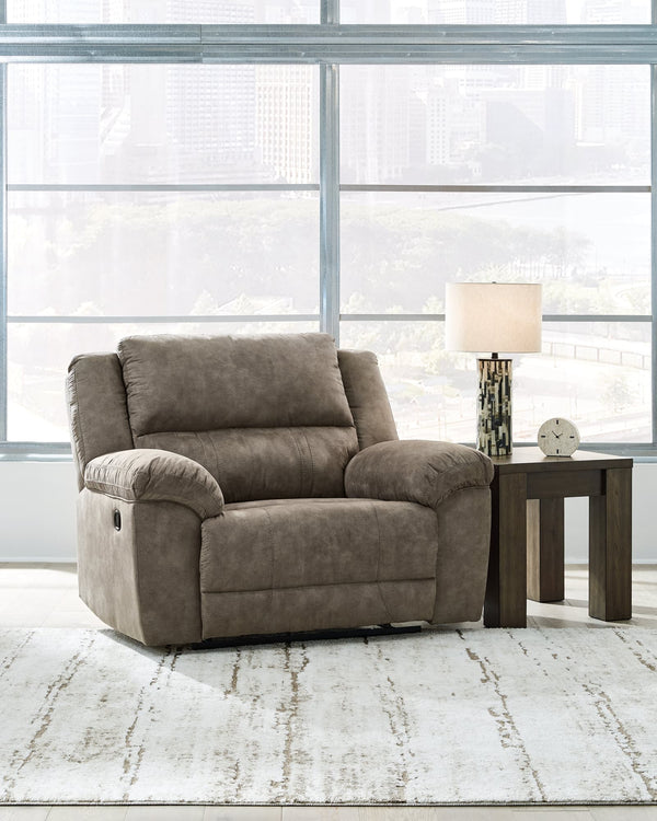 main view of Laresview Fossil Faux Leather Oversized Recliner showing front angle