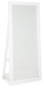 Evesen white floor-standing mirror front view with LED lighting