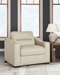 Treasure Trove Almond Leather Oversized Chair angled view