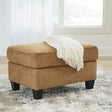 Erinslane Honey Chenille Ottoman angled side view