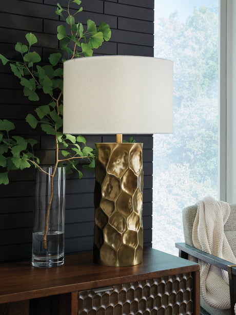 Marshawn Gold Finish Table Lamp front view