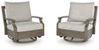 Rainier Ranch Outdoor Swivel Glider Chair with Cushion, front angle view
