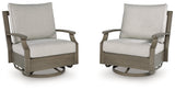 Rainier Ranch Outdoor Swivel Glider Chair with Cushion, front angle view