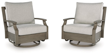 Rainier Ranch Outdoor Swivel Glider Chair with Cushion, front angle view