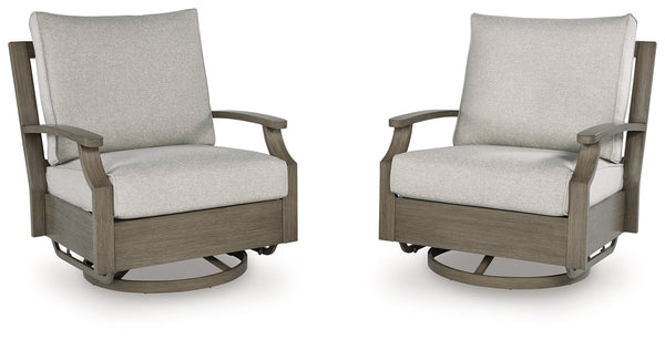 Rainier Ranch Outdoor Swivel Glider Chair with Cushion, front angle view