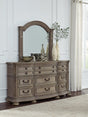 Ardenfield light brown dresser and mirror front view