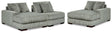 main view of Lindyn Fog 3-Piece Sectional Sofa with Double Chaise