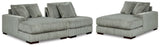 main view of Lindyn Fog 3-Piece Sectional Sofa with Double Chaise