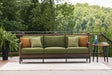 Horizon Hall brown and green outdoor sofa front view