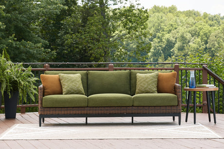 Horizon Hall brown and green outdoor sofa front view