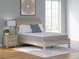 Terra Sleep Firm Queen Hybrid Mattress white fabric top front angle
