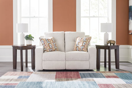 Danum Stone Chenille Reclining Loveseat front angle