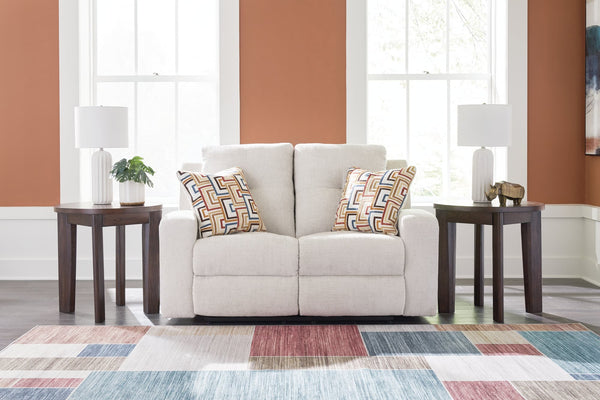 Danum Stone Chenille Reclining Loveseat front angle