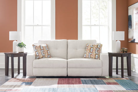 Danum Stone Chenille Reclining Sofa front view