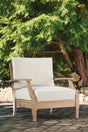 Carter Hall Beige Outdoor Lounge Chair front and side view
