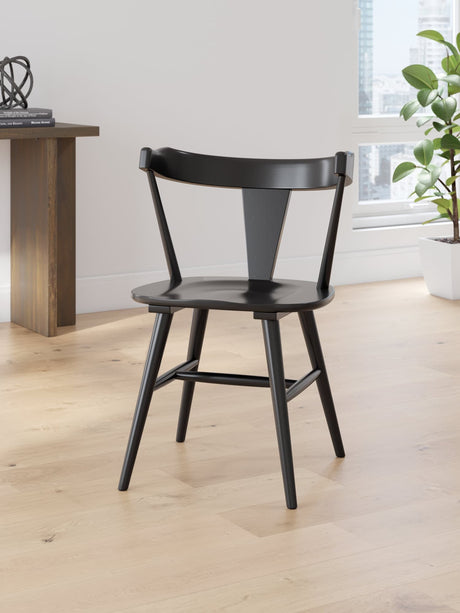 Gretlynn Black Dining Chair front angled view