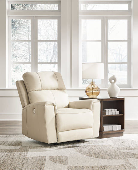 Dahlmoore Almond Leather Power Recliner main view