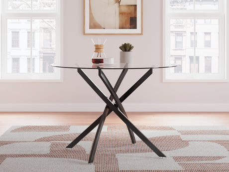 Pharwynn Black Dining Table, angled view