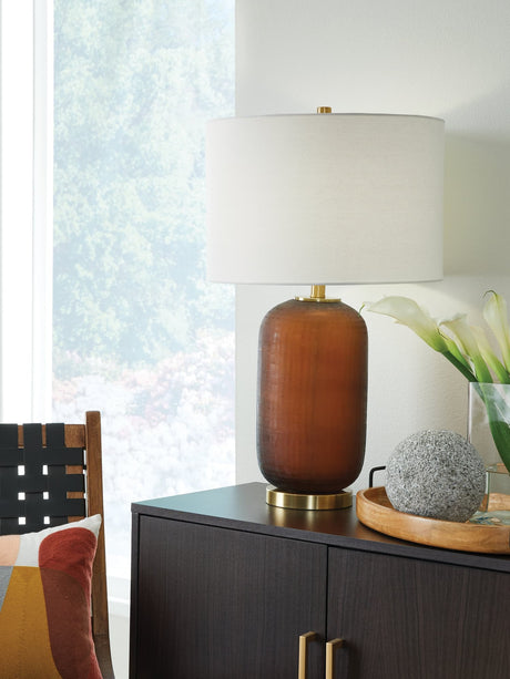 Farberman Amber Glass Table Lamp front view