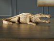 Lauretman antique gold alligator sculpture front angle