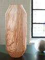 Dushby Blush Pink Textured Glass Vase front angle
